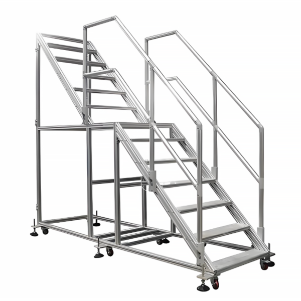 aluminum profiles step ladders with movable wheels